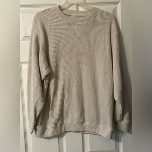 Waffle/honeycomb long sleeve top